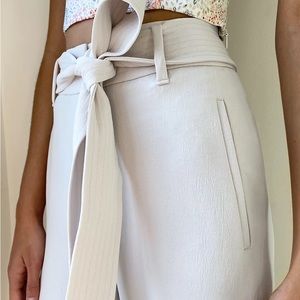 Aritzia Wilfred tie front stone cropped dress pant. 4